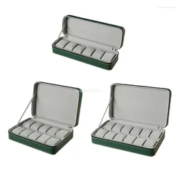 Watch Boxes Green Box Cases 6/10/12 Slot Portable Travel Zipper Bag Collector Storage Watches And Jewelry Dropship