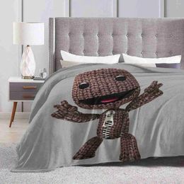 Blankets Lbp Sackboy Creative Design Comfortable Warm Flannel Blanket Little Big Planet Ps3 Ps4 Brown Grey Zipper Phone