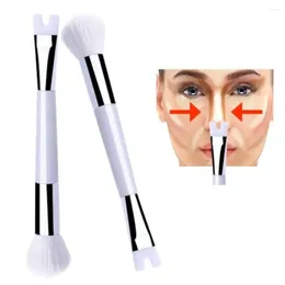 Makeup Brushes Innovative Nose Contour Brush Beginners Plastic Cement U-Shaped Dual-End Tool White 2-in-1