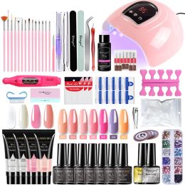 Kits Nail Set With Nail Lamp Nail Dryer Nail Drill Machine Manicure Set Kit Poly Nail Gel Kit Polish Set Soakoff Nail Art Tools Sets