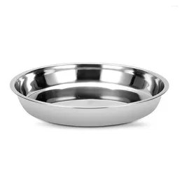 Plates Serving Dishes Plate Cold Crust Dinnerware Flat Round Stainless Steel Tray With Non-magnetic Good Quality