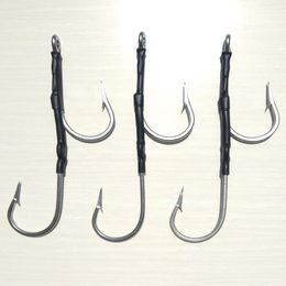 5pcs 60 80 100 120 Game Fishing Assist Hooks for Skirted Trolling Lures Lure Marlin Tuna Pakula 240312