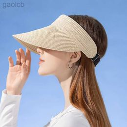 Wide Brim Hats Bucket Hats Spring/Summer Womens Outdoor Sunshine Straw Hat Fashion Empty Top Duck Tongue Hat Big Brim Hat G37 24323