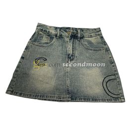 Women Fitted Skirt Spring Summer Denim Skirts Luxury Letter Embroidered Skirt Straight Skirts