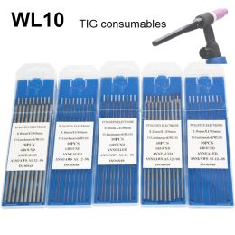 Zaagmachines Argon Arc Welding Torch Accessories Black Ceriated Tungsten Electrode 10pcs Wl10 for Welder Hine