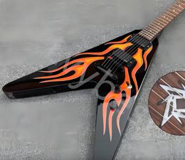 Melhor padrão de chama preta forma especial guitarra elétrica decorativa branca 2023 novo popular high-end personalizado