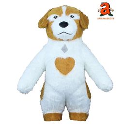 Mascot Costumes 2m/2.6m Full Body Iatable Dog Mascot Costume Adult Funny Animal Character Dress Blow Up Suit Wearable Outfit Events
