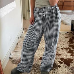 Women's Pants Imcute Y2k Women Aesthetic Clothes Casual Striped Low Waist Loose Lounge Trousers With Pockets 2000s Clothing Streetwear