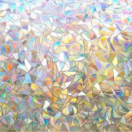 Films Privacy Window Film Rainbow Window Sticker 3D Decorative Window AntiUV Stained Glass Window Decals Window Sticker Nonadhesive