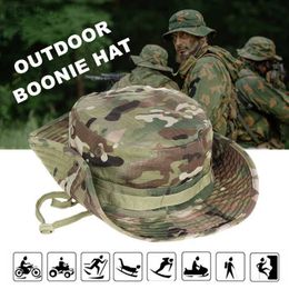 Wide Brim Hats Bucket Hats Tactical camouflage hat military hat military hat mens and womens outdoor sports sun buni bucket fishing hiking hunting climbing hat 24323