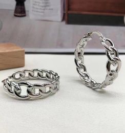 Classic Designer Skeleton Chain Hoop Circle Fashion Sier Dangle Eardrops Earring Aretes Orecchini For Men Women Jewelry Accessories