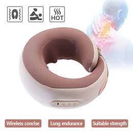 U Shape Massage Pillow Electric Neck Massager Infrared Heating Therapy Vibration for Leg Arms Relax Pain Relief 240313