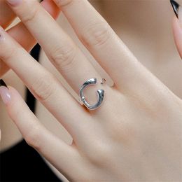 fashion simple s925 sterling silver designer ring for woman party luxury jewelry women rings daily outfit travel beach dating gift box size opening adjustable