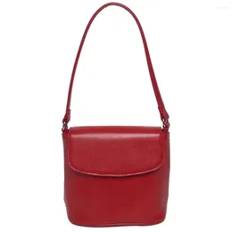 Shoulder Bags Women Bucket Bag Solid Color Casual Crossbody Purse PU Leather Hobo Daily Outdoor