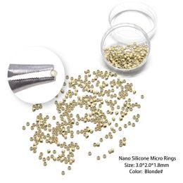 Tubes Neitsi Silicone Nano Ring Beads For Micro Loop Links Fusion Keratin Human Hair Extensions Blonde 500 Beads