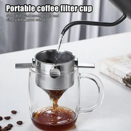 Fine Mesh Coffee Filter Reusable Pour Over Stainless Steel Large Capacity Tea Infuser Filters 240308
