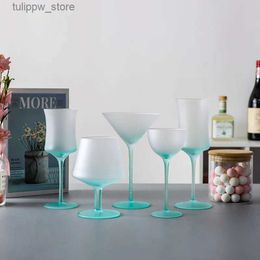 Wine Glasses Creative Glass Goblets Gradient Frosted Handmade y Red Wine Glass Dessert Champagne Cup Cocktail Glasses Kitchen Utensils L240323