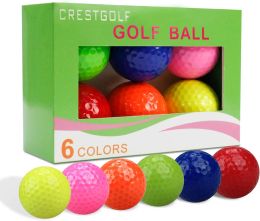 Balls CRESTGOLF 6pcs/Pack Colorful Mini Golf Balls Two Piece Golf Practice Balls Training Golf Pelotas