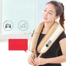 Massaging Neck Pillowws Portable Electric Neck And Shoulder Massager Wireless Neck And Back Kneading Massage Shawl Cervical Back Muscle Relaxing Massage 240323