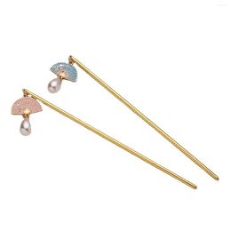 Hair Clips Barrettes Woman Hanfu Matching Hairpin Vintage Style Fan Pendant Alloy Chopstick For Pairing With Clothes Drop Delivery Jew Otlim