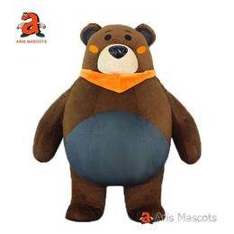 Mascot Costumes 2m Adult Giant Iatable Bear Costume Full Body Walking Mascot Entertainment Animal Character Blow Up Suit for Stage
