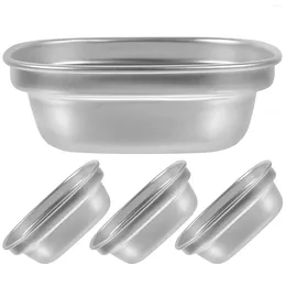 Flatware Sets 4 Pcs Pot Seasoning Plate Sauce Dish Dishes For Dipping Stainless Steel Condiment Small Bowls