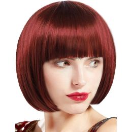 Wigs Party Wig Set Fashion air Bangs Big Scalp bobo Head Wig face Repair Natural Lifelike Wig Halloween and Decorations