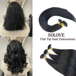 Extensions Flat Tip Natural Hair Extensions Straight Brazilian Remy Pre Bonded Keratin Capsules Smoothing Fusion Human Hair 1226inch 40/5