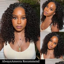 Lace Wigs Curly Hair U-Part Wig Human Glueless No Glue Leave-Out Super Natural Thin Part Kinky For Women Drop Delivery Products Dhd7i 955 Wigs