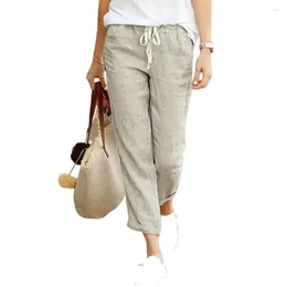 Women's Pants Trousers Leg Shape Flattering Loose Drawstring With Pockets For Office Streetwear