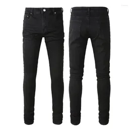 Men's Jeans Plus Size 40 Elasticity Cotton Luxury Solid Color Denim Male Pants High Street Slim Fit Party Casual Man Trousers