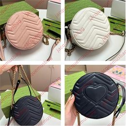 Women Pancakes bag designer Marmonts small round bags double GS chain Shoulder crossbody Clutch wallet high quality quilting ladies Hobo purses pouch Satchels