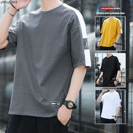Mens Short Sleeved T-shirt Summer Cotton Trendy Versatile Bottom Brand Instagram Loose Top Clothes