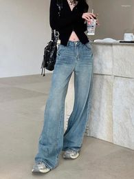 Women's Jeans Benuynffy High Waist Ripped Women Loose Vintage Straight Trousers Female Y2k Streetwear Casual Baggy Denim Wide Leg Pants