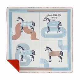 New Light Horse Double-Layer Composite Brocade Fox Velvet Blankets Office Nap Blanket Model Room Sofa Blankets Decoration