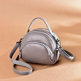 Evening Bags Top Layer Leather Fashion Women Bag High Quality Multi Zipper Shoulder Small Ladies CrossBody