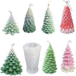 Baking Moulds 3D Christmas Tree Candle Silicone Mould DIY Making Kit Handmade Soap Plaster Resin Tools Holiday Gifts