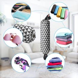 Storage Boxes 2 Pcs Cotton Linen Bag Holder With Hook Door Drawstring Home