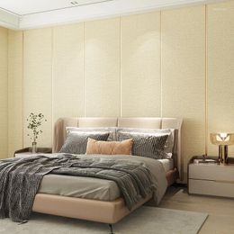 Wallpapers Modern Simple Solid Colour Plain Stripe Wallpaper Bedroom Decoration Velvet TV Background Thickened