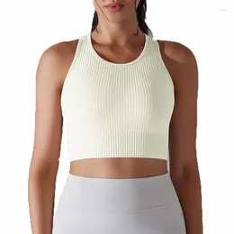 Yoga Outfit Sports Bra Push Up Fitness Seamless Knitted Solid Colour Underwear Sport Tops For Women Breathable Running Vest Gym Wear