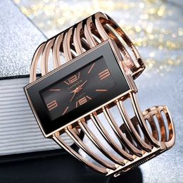 Womens Watch Luxury Fashion Rose Gold Bangle Bracelet Watch Women Dress Clock Female Lady Girls Wristwatch Relojes H1012266m
