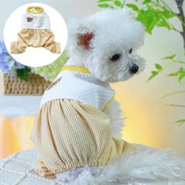 Dog Apparel Colourful Pet Clothes Stylish Color-blocked Jumpsuit Comfortable Bodysuit Cute Small Costume Round Neck For Pets