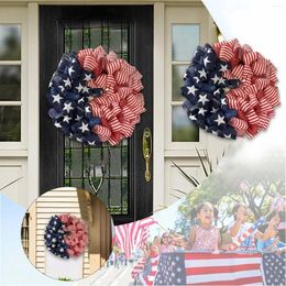 Decorative Flowers Independence Day Patriotic Wreath Kitchen Wreaths With Ribbon Outdoor Valentines