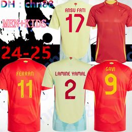 SpAIn 24 25 Soccer Jersey MORATA FERRAN ASENSIO 2024 SpANiSh National Team Football Shirt 2025 Men Kids Kit Set Home Away Camisetas Espana RODRI OLMO ANSU FATI