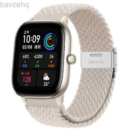 Watch Bands 20mm 22mm woven single loop suitable for Amazfit GTS 4/2/2e/GTS2 Mini/GTR 4/2/2e/3/Pro 47mm straight chain wristband 24323