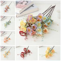 Decorative Flowers 60cm Simulated Azaleas Non-Fading Realistic Fake Flower Pink Butterfly Handmade Artificial Wedding