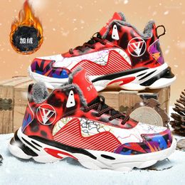 Basketball Shoes Winter Warm Children's Boys' Casual High Top Sports Plush Girls' Running