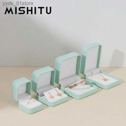 Jewellery Boxes MISHITU Light Luxury Jewellery Ring Box Leather Ring Earring Necklace Jewellery Display Storage Box Souvenir Gift For Women L240323