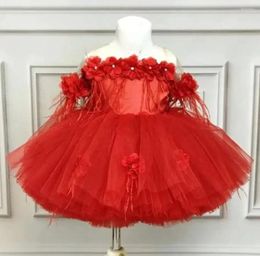 Girl Dresses Puffy Red Infant Baby Dress Vintage Retro Kids For Girls Clothes Christmas Princess Children