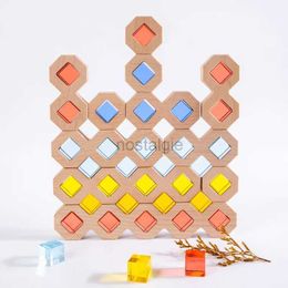 Sorting Nesting Stacking toys Acrylic cubes gemstone blocks childrens learning rainbow lights and transfer stacking baby Montessori educational 24323